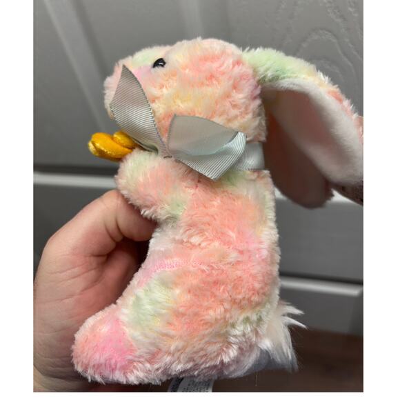 Easter Jubilee Bunny Rabbit Plush Pastel Multicolor With Flower Bouquet 6" NWT - Picture 3 of 7